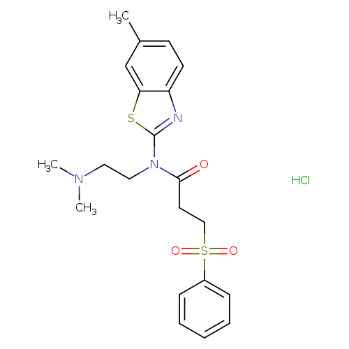 3-(benzenesulfonyl)-N-[2-(dimethylamino)ethyl]-N-(6-methyl-1,3-benzothiazol-2-yl)propanamide hydrochloride