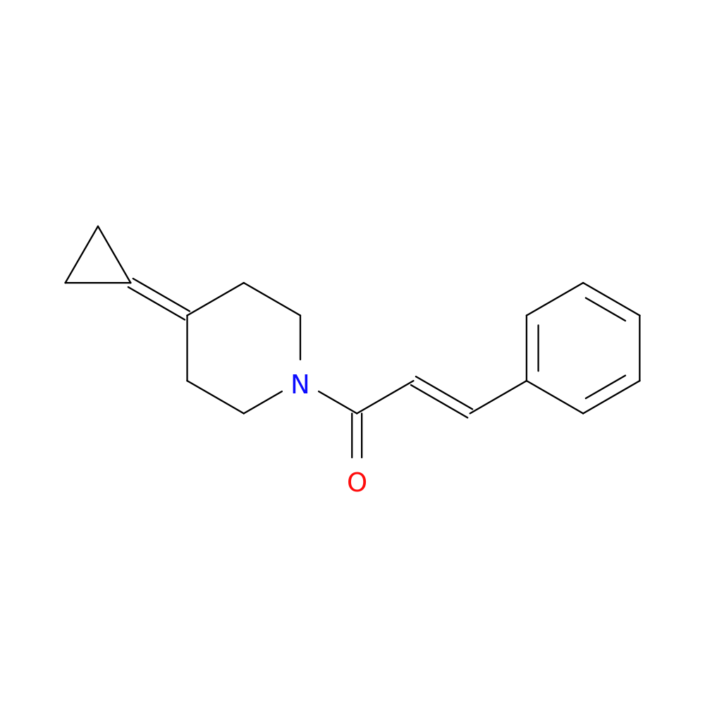 (2E)-1-(4-cyclopropylidenepiperidin-1-yl)-3-phenylprop-2-en-1-one