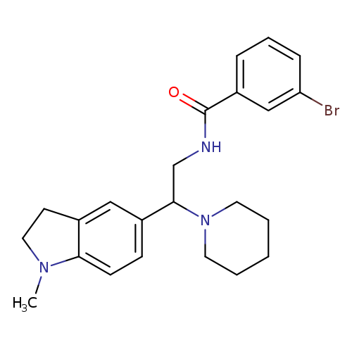 3-bromo-N-[2-(1-methyl-2,3-dihydro-1H-indol-5-yl)-2-(piperidin-1-yl)ethyl]benzamide