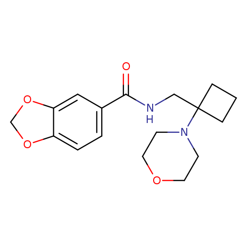 N-{[1-(morpholin-4-yl)cyclobutyl]methyl}-2H-1,3-benzodioxole-5-carboxamide