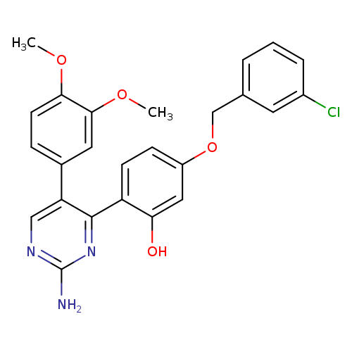 2-[2-amino-5-(3,4-dimethoxyphenyl)pyrimidin-4-yl]-5-[(3-chlorophenyl)methoxy]phenol