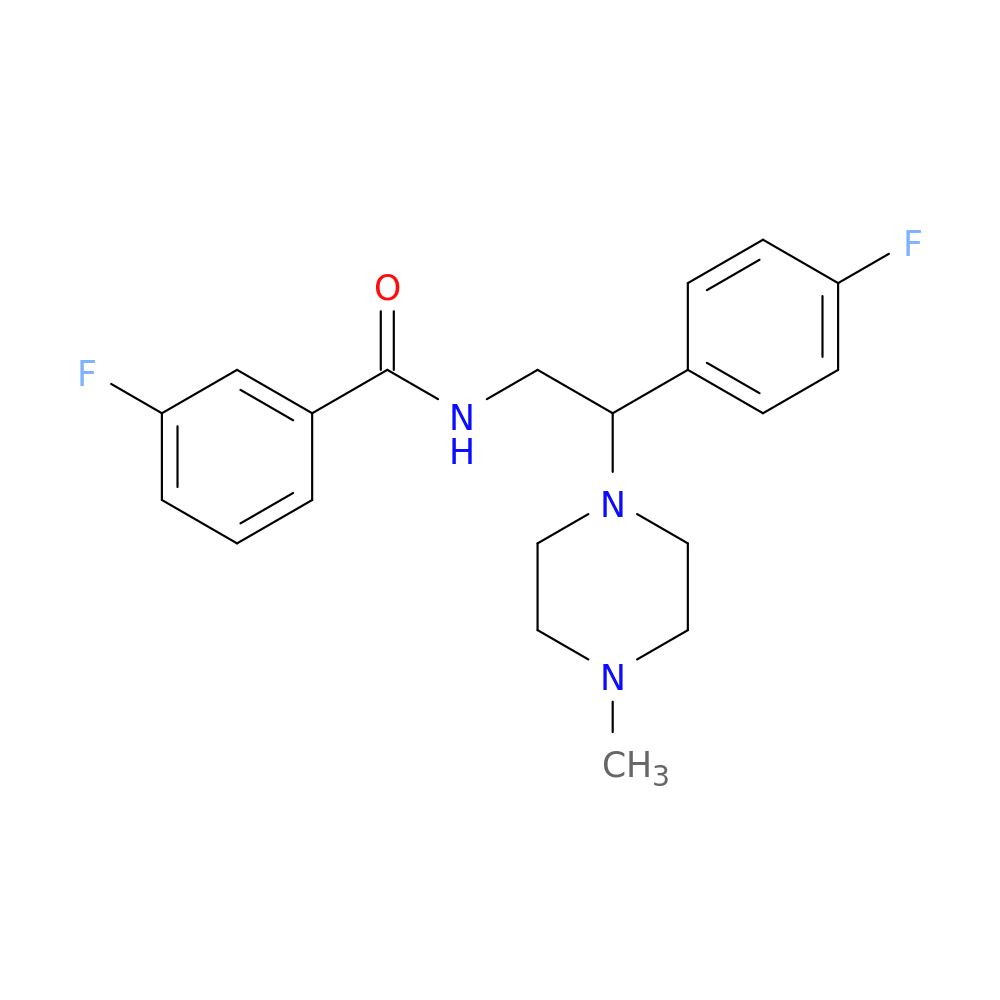 3-fluoro-N-[2-(4-fluorophenyl)-2-(4-methylpiperazin-1-yl)ethyl]benzamide