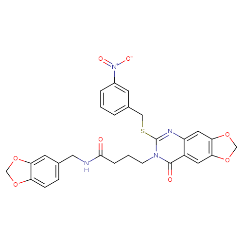 N-[(2H-1,3-benzodioxol-5-yl)methyl]-4-(6-{[(3-nitrophenyl)methyl]sulfanyl}-8-oxo-2H,7H,8H-[1,3]dioxolo[4,5-g]quinazolin-7-yl)butanamide