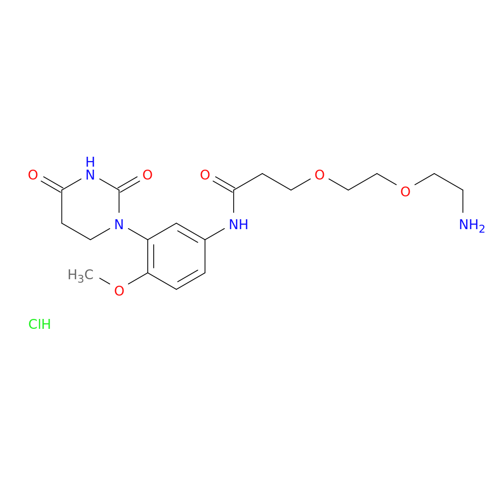 3-[2-(2-aminoethoxy)ethoxy]-N-[3-(2,4-dioxo-1,3-diazinan-1-yl)-4-methoxyphenyl]propanamide hydrochloride