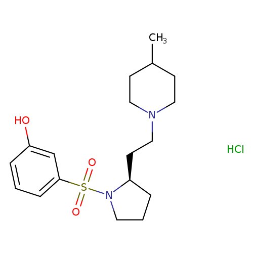 Phenol, 3-[[(2R)-2-[2-(4-methyl-1-piperidinyl)ethyl]-1-pyrrolidinyl]sulfonyl]-, hydrochloride (1:1)