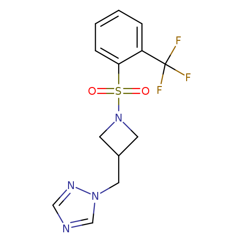 1-({1-[2-(trifluoromethyl)benzenesulfonyl]azetidin-3-yl}methyl)-1H-1,2,4-triazole