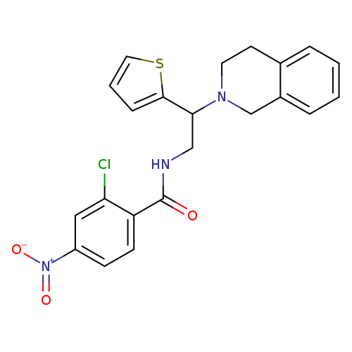 2-chloro-4-nitro-N-[2-(1,2,3,4-tetrahydroisoquinolin-2-yl)-2-(thiophen-2-yl)ethyl]benzamide