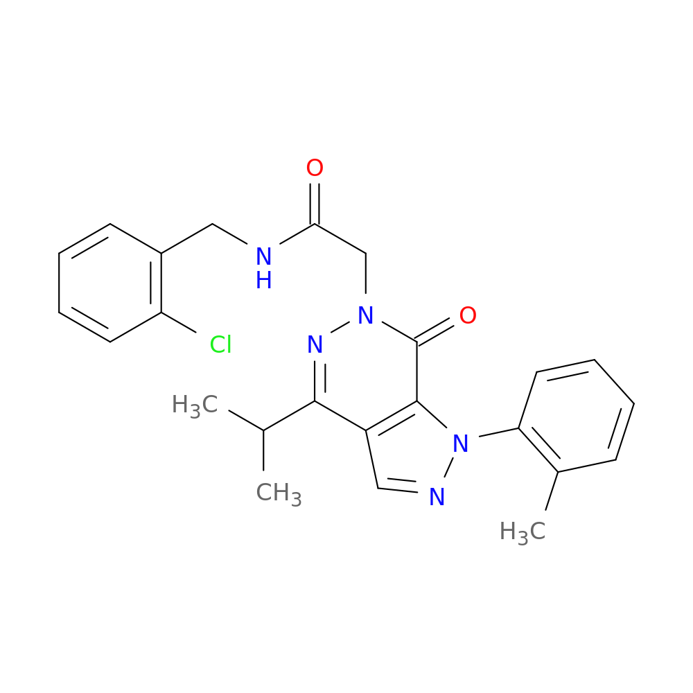 N-[(2-chlorophenyl)methyl]-2-[1-(2-methylphenyl)-7-oxo-4-(propan-2-yl)-1H,6H,7H-pyrazolo[3,4-d]pyridazin-6-yl]acetamide