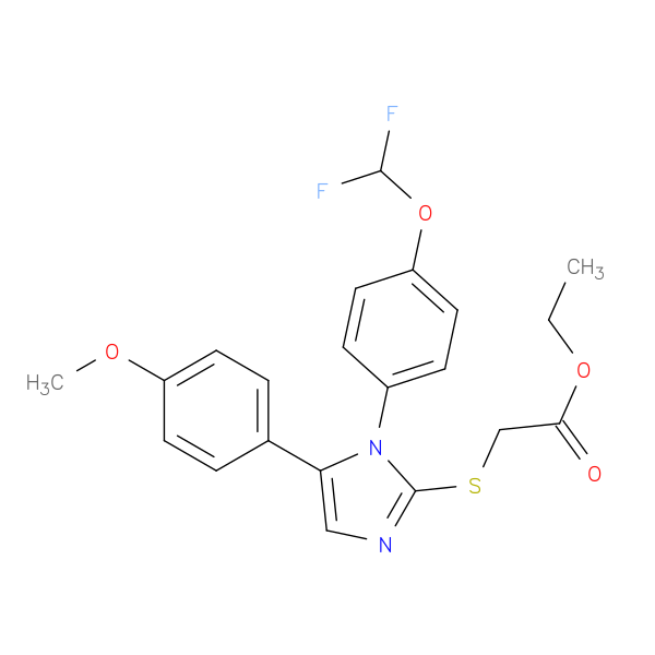 ethyl 2-({1-[4-(difluoromethoxy)phenyl]-5-(4-methoxyphenyl)-1H-imidazol-2-yl}sulfanyl)acetate