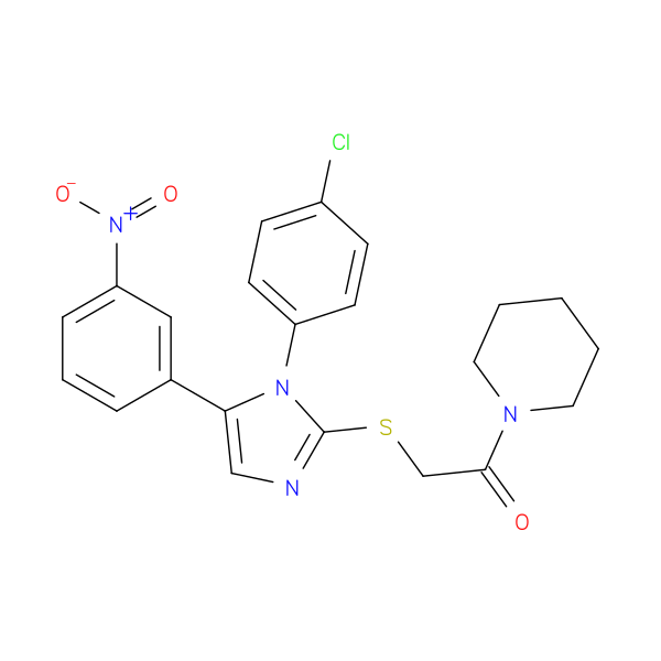 2-{[1-(4-chlorophenyl)-5-(3-nitrophenyl)-1H-imidazol-2-yl]sulfanyl}-1-(piperidin-1-yl)ethan-1-one
