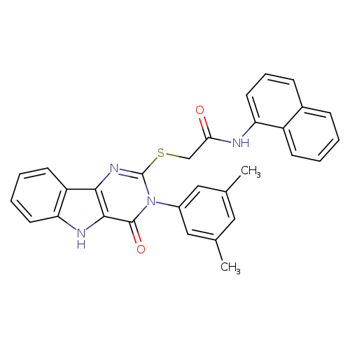2-{[3-(3,5-dimethylphenyl)-4-oxo-3H,4H,5H-pyrimido[5,4-b]indol-2-yl]sulfanyl}-N-(naphthalen-1-yl)acetamide