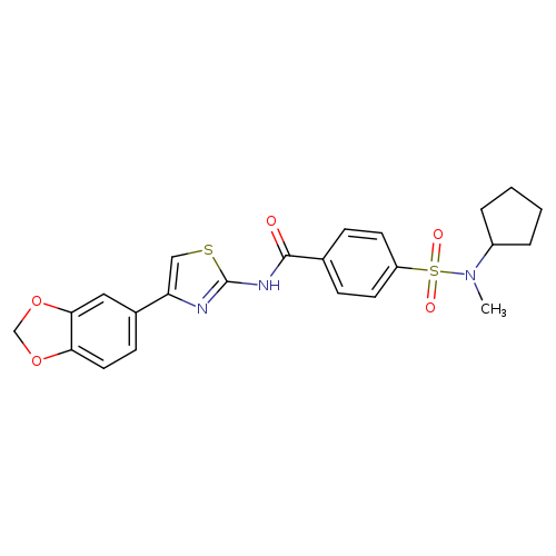 N-[4-(2H-1,3-benzodioxol-5-yl)-1,3-thiazol-2-yl]-4-[cyclopentyl(methyl)sulfamoyl]benzamide