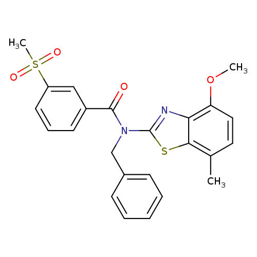 N-benzyl-3-methanesulfonyl-N-(4-methoxy-7-methyl-1,3-benzothiazol-2-yl)benzamide