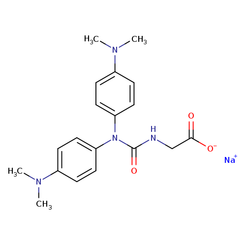 Glycine, N-[[bis[4-(dimethylamino)phenyl]amino]carbonyl]-, sodium salt (1:1)