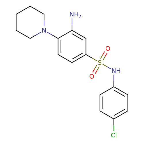 3-amino-N-(4-chlorophenyl)-4-(piperidin-1-yl)benzene-1-sulfonamide