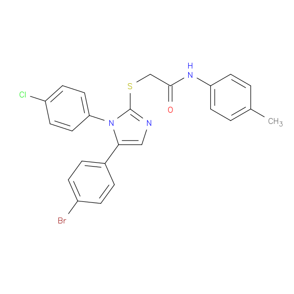 2-{[5-(4-bromophenyl)-1-(4-chlorophenyl)-1H-imidazol-2-yl]sulfanyl}-N-(4-methylphenyl)acetamide