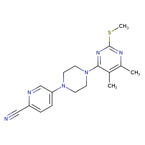 5-{4-[5,6-dimethyl-2-(methylsulfanyl)pyrimidin-4-yl]piperazin-1-yl}pyridine-2-carbonitrile