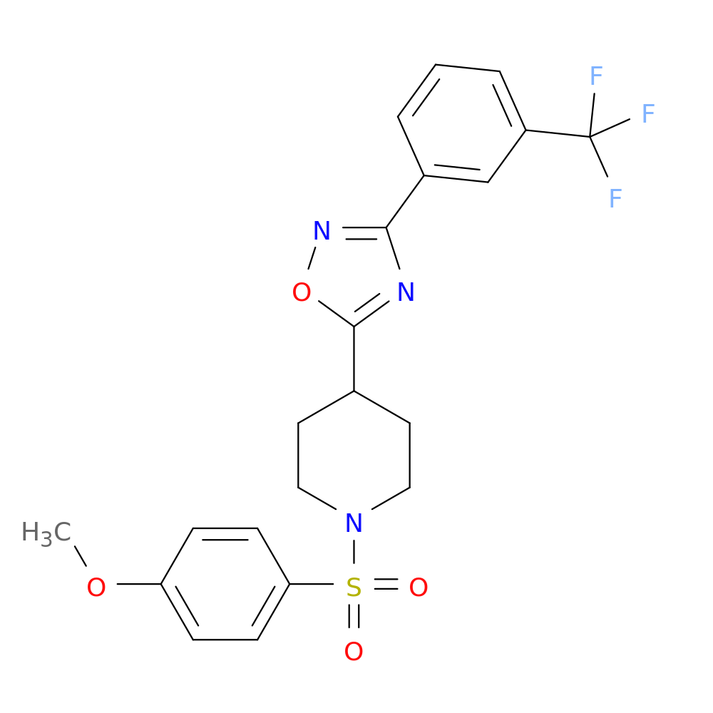 1-(4-methoxybenzenesulfonyl)-4-{3-[3-(trifluoromethyl)phenyl]-1,2,4-oxadiazol-5-yl}piperidine
