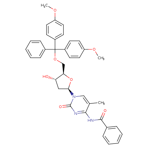 N-(1-((2R,4S,5R)-5-((Bis(4-methoxyphenyl)(phenyl)methoxy)methyl)-4-hydroxytetrahydrofuran-2-yl)-5-methyl-2-oxo-1,2-dihydropyrimidin-4-yl)benzamide