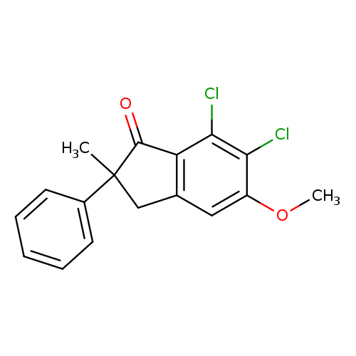 6,7-dichloro-5-methoxy-2-methyl-2-phenyl-2,3-dihydro-1H-inden-1-one