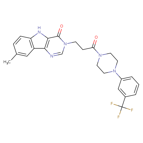 8-methyl-3-(3-oxo-3-{4-[3-(trifluoromethyl)phenyl]piperazin-1-yl}propyl)-3H,4H,5H-pyrimido[5,4-b]indol-4-one
