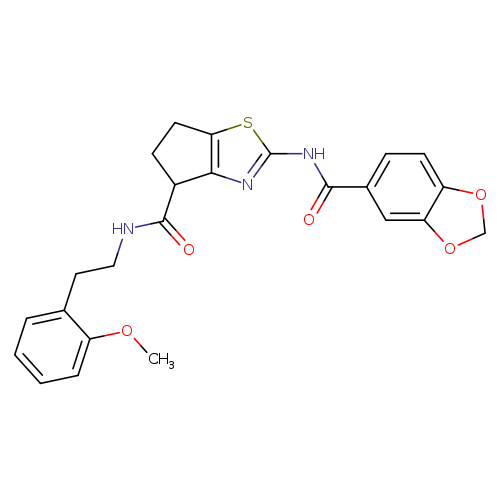 2-(2H-1,3-benzodioxole-5-amido)-N-[2-(2-methoxyphenyl)ethyl]-4H,5H,6H-cyclopenta[d][1,3]thiazole-4-carboxamide