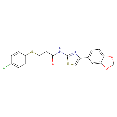 N-[4-(2H-1,3-benzodioxol-5-yl)-1,3-thiazol-2-yl]-3-[(4-chlorophenyl)sulfanyl]propanamide