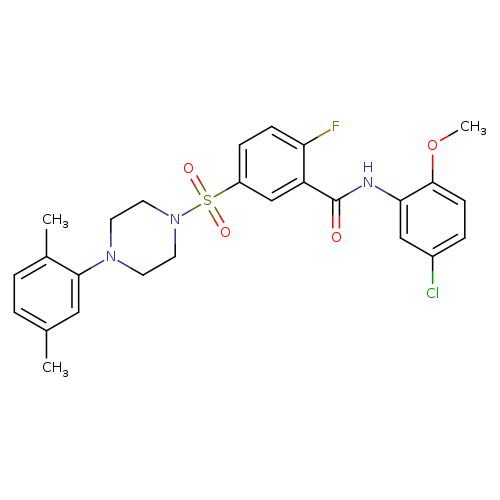 N-(5-chloro-2-methoxyphenyl)-5-{[4-(2,5-dimethylphenyl)piperazin-1-yl]sulfonyl}-2-fluorobenzamide