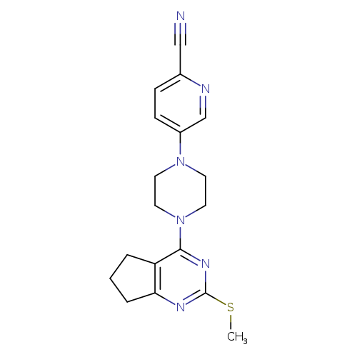 5-{4-[2-(methylsulfanyl)-5H,6H,7H-cyclopenta[d]pyrimidin-4-yl]piperazin-1-yl}pyridine-2-carbonitrile
