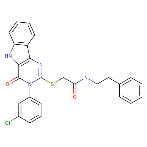 2-{[3-(3-chlorophenyl)-4-oxo-3H,4H,5H-pyrimido[5,4-b]indol-2-yl]sulfanyl}-N-(2-phenylethyl)acetamide
