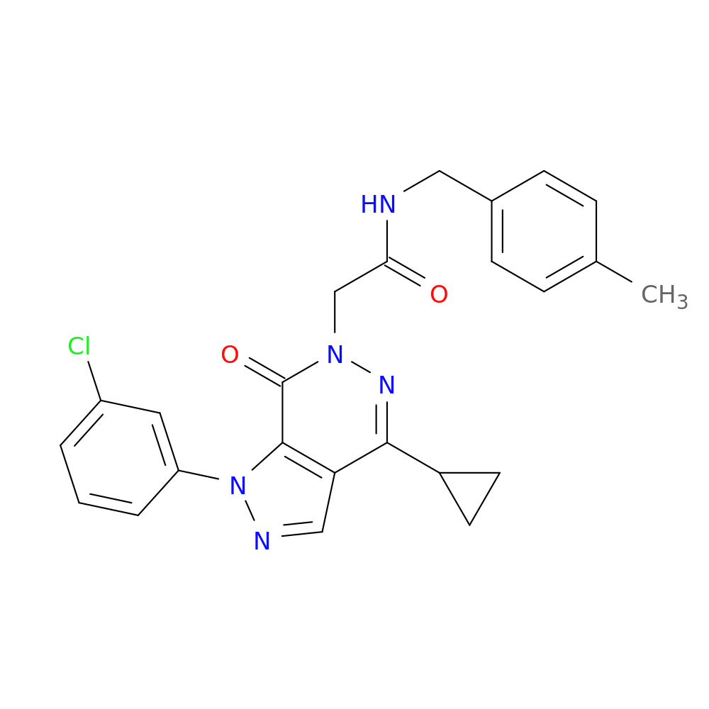2-[1-(3-chlorophenyl)-4-cyclopropyl-7-oxo-1H,6H,7H-pyrazolo[3,4-d]pyridazin-6-yl]-N-[(4-methylphenyl)methyl]acetamide