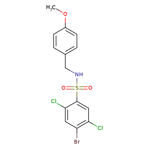 4-bromo-2,5-dichloro-N-[(4-methoxyphenyl)methyl]benzene-1-sulfonamide