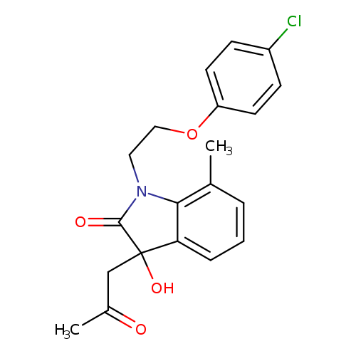 1-[2-(4-chlorophenoxy)ethyl]-3-hydroxy-7-methyl-3-(2-oxopropyl)-2,3-dihydro-1H-indol-2-one