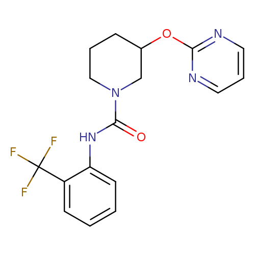 3-(pyrimidin-2-yloxy)-N-[2-(trifluoromethyl)phenyl]piperidine-1-carboxamide