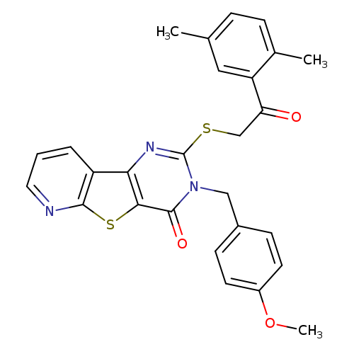 4-{[2-(2,5-dimethylphenyl)-2-oxoethyl]sulfanyl}-5-[(4-methoxyphenyl)methyl]-8-thia-3,5,10-triazatricyclo[7.4.0.0^{2,7}]trideca-1(9),2(7),3,10,12-pentaen-6-one