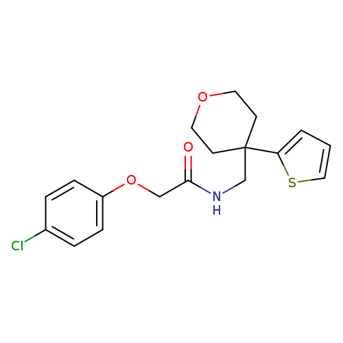 2-(4-chlorophenoxy)-N-{[4-(thiophen-2-yl)oxan-4-yl]methyl}acetamide