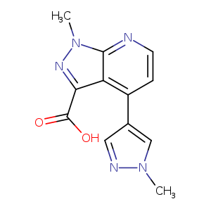 1-methyl-4-(1-methyl-1H-pyrazol-4-yl)-1H-pyrazolo[3,4-b]pyridine-3-carboxylic acid