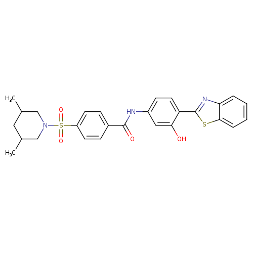 N-[4-(1,3-benzothiazol-2-yl)-3-hydroxyphenyl]-4-[(3,5-dimethylpiperidin-1-yl)sulfonyl]benzamide