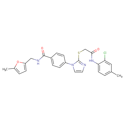 4-[2-({[(2-chloro-4-methylphenyl)carbamoyl]methyl}sulfanyl)-1H-imidazol-1-yl]-N-[(5-methylfuran-2-yl)methyl]benzamide