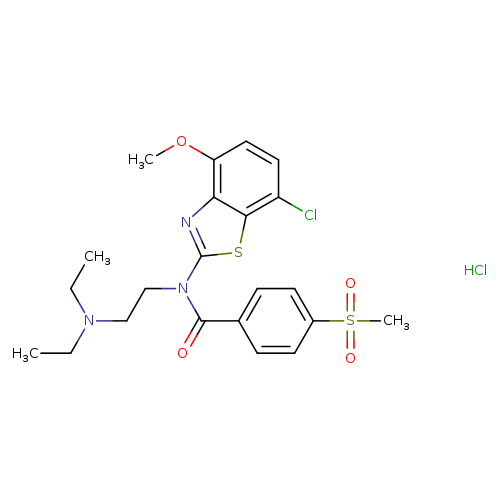 N-(7-chloro-4-methoxy-1,3-benzothiazol-2-yl)-N-[2-(diethylamino)ethyl]-4-methanesulfonylbenzamide hydrochloride