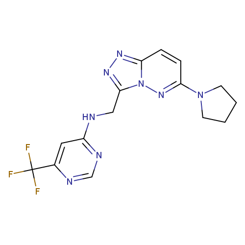 N-{[6-(pyrrolidin-1-yl)-[1,2,4]triazolo[4,3-b]pyridazin-3-yl]methyl}-6-(trifluoromethyl)pyrimidin-4-amine