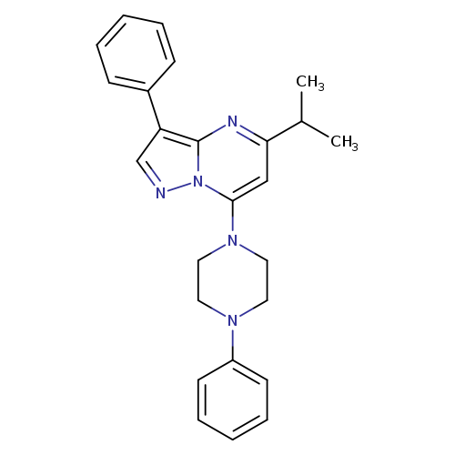 1-phenyl-4-[3-phenyl-5-(propan-2-yl)pyrazolo[1,5-a]pyrimidin-7-yl]piperazine
