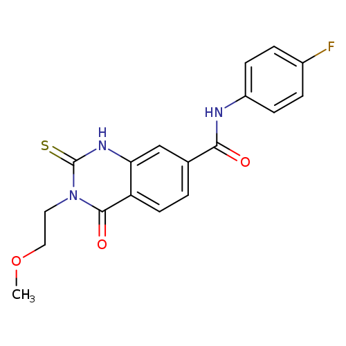 N-(4-fluorophenyl)-3-(2-methoxyethyl)-4-oxo-2-sulfanylidene-1,2,3,4-tetrahydroquinazoline-7-carboxamide