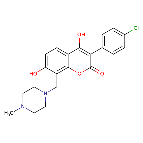 3-(4-chlorophenyl)-4,7-dihydroxy-8-[(4-methylpiperazin-1-yl)methyl]-2H-chromen-2-one