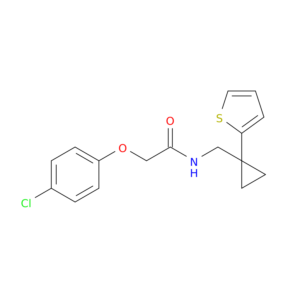 2-(4-chlorophenoxy)-N-{[1-(thiophen-2-yl)cyclopropyl]methyl}acetamide