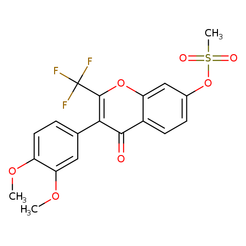 3-(3,4-dimethoxyphenyl)-4-oxo-2-(trifluoromethyl)-4H-chromen-7-yl methanesulfonate