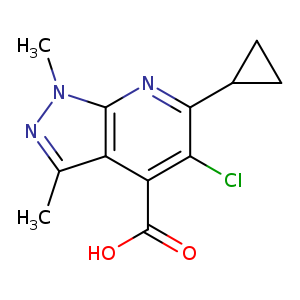 5-chloro-6-cyclopropyl-1,3-dimethyl-1H-pyrazolo[3,4-b]pyridine-4-carboxylic acid