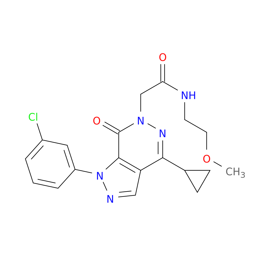 2-[1-(3-chlorophenyl)-4-cyclopropyl-7-oxo-1H,6H,7H-pyrazolo[3,4-d]pyridazin-6-yl]-N-(2-methoxyethyl)acetamide