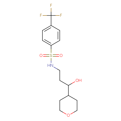 N-[3-hydroxy-3-(oxan-4-yl)propyl]-4-(trifluoromethyl)benzene-1-sulfonamide