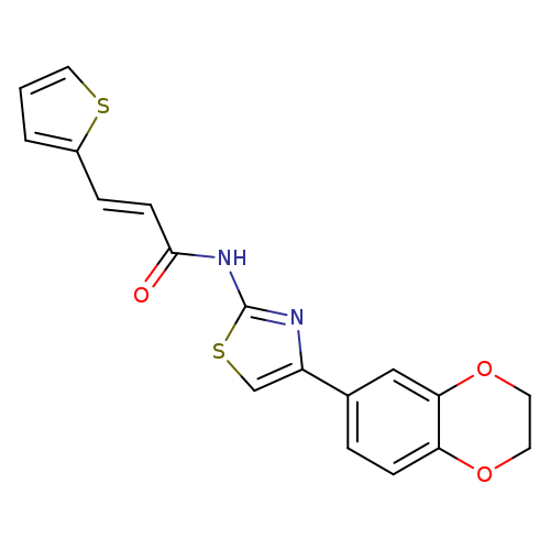 (2E)-N-[4-(2,3-dihydro-1,4-benzodioxin-6-yl)-1,3-thiazol-2-yl]-3-(thiophen-2-yl)prop-2-enamide